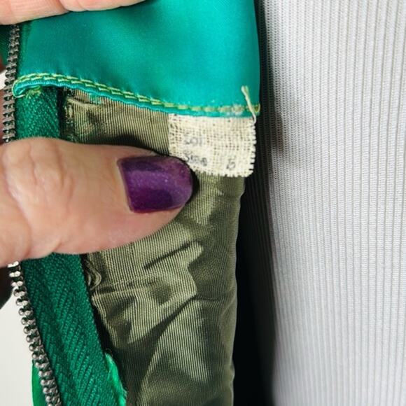Vintage 60’s Iridescent Green Brocade Party Dress - Picture 7 of 7